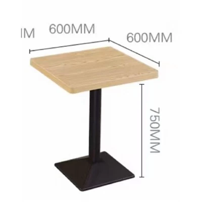 Štvorcový jedálenský stôl s oceľovým rámom
